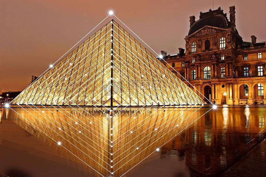 科技城市菱形建筑 现代都市的天际线艺术